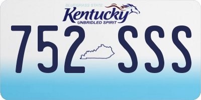 KY license plate 752SSS