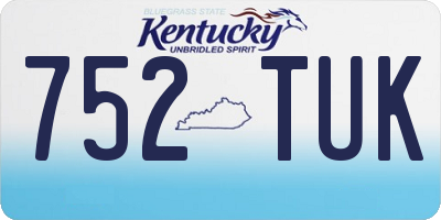KY license plate 752TUK
