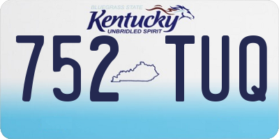 KY license plate 752TUQ