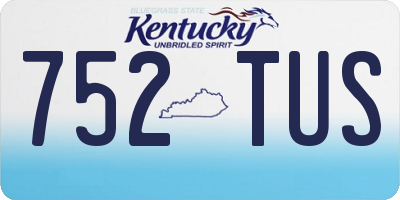 KY license plate 752TUS