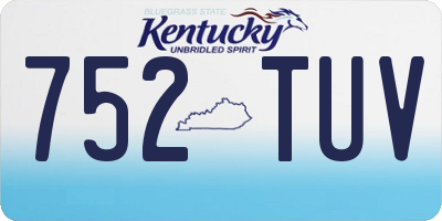 KY license plate 752TUV