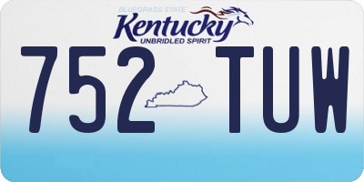 KY license plate 752TUW