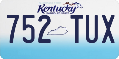 KY license plate 752TUX