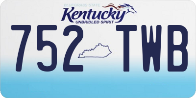 KY license plate 752TWB