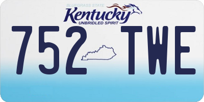 KY license plate 752TWE