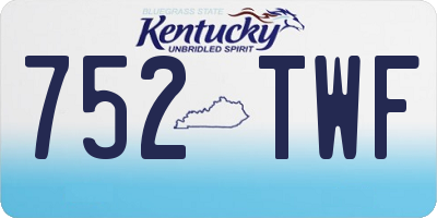 KY license plate 752TWF