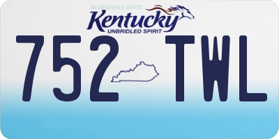 KY license plate 752TWL