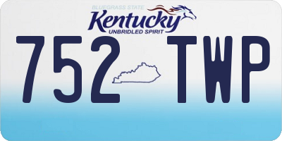 KY license plate 752TWP