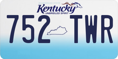 KY license plate 752TWR