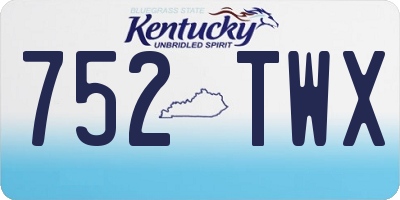 KY license plate 752TWX