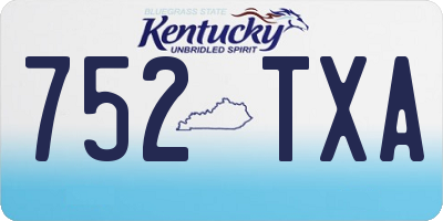 KY license plate 752TXA