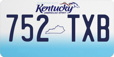 KY license plate 752TXB