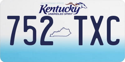 KY license plate 752TXC