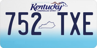 KY license plate 752TXE