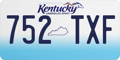 KY license plate 752TXF