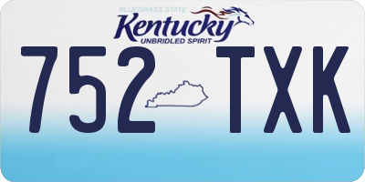 KY license plate 752TXK