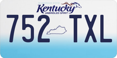 KY license plate 752TXL
