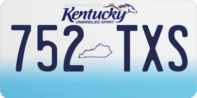KY license plate 752TXS