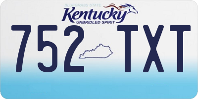 KY license plate 752TXT
