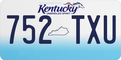 KY license plate 752TXU
