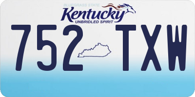 KY license plate 752TXW