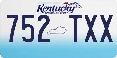 KY license plate 752TXX
