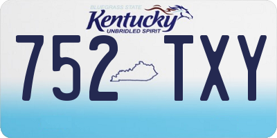 KY license plate 752TXY