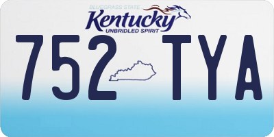 KY license plate 752TYA