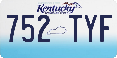 KY license plate 752TYF