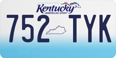 KY license plate 752TYK