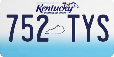 KY license plate 752TYS