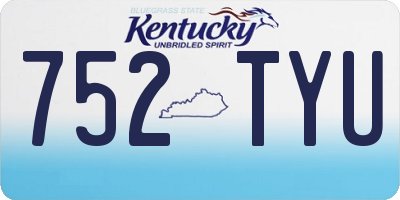 KY license plate 752TYU