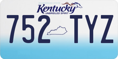 KY license plate 752TYZ