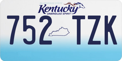 KY license plate 752TZK
