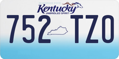 KY license plate 752TZO