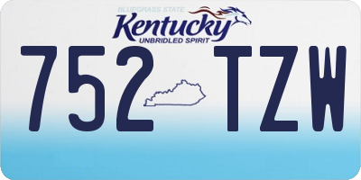 KY license plate 752TZW