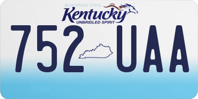KY license plate 752UAA