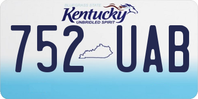 KY license plate 752UAB