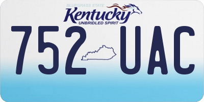 KY license plate 752UAC