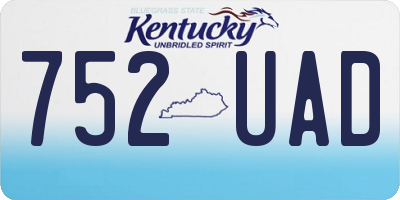 KY license plate 752UAD