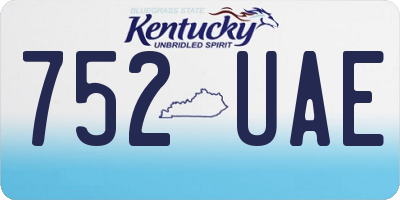 KY license plate 752UAE