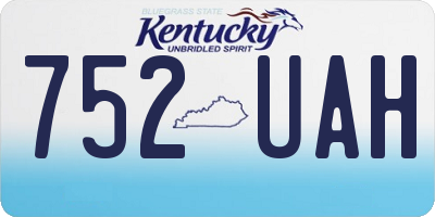 KY license plate 752UAH