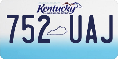 KY license plate 752UAJ