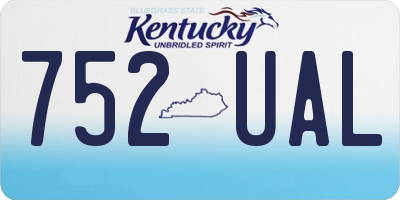 KY license plate 752UAL