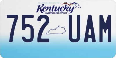 KY license plate 752UAM