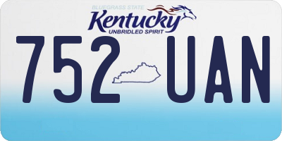 KY license plate 752UAN