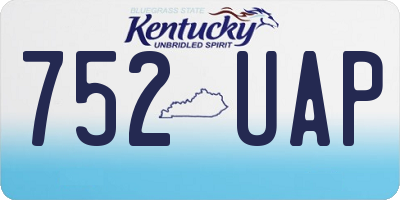 KY license plate 752UAP