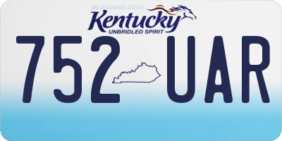 KY license plate 752UAR
