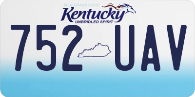 KY license plate 752UAV