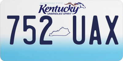 KY license plate 752UAX
